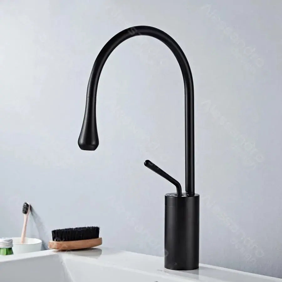 Rubinetto per lavabo, Ottone sanitario, Nero, WZY/327/B Rubinetti per bagno Titolo predefinito Alessandro Design