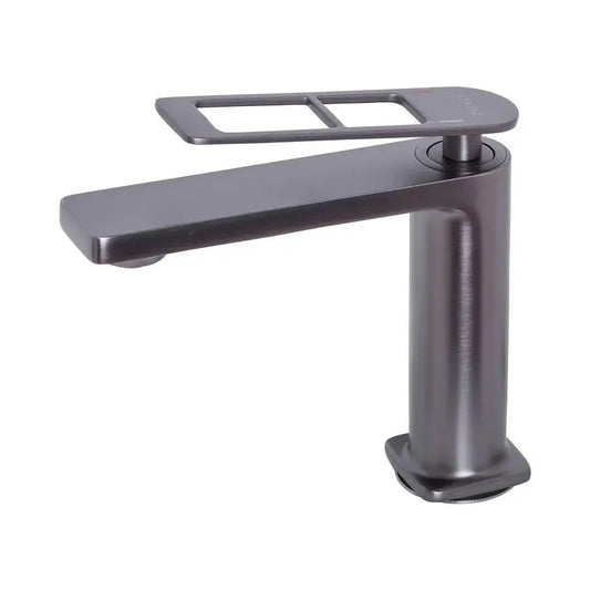 Rubinetto Monocomando Lavabo Cartuccia Ceramica Sanitari Ottone Satinato Grigio Attacchi e Kit Fissaggio Inclusi 9707N Rubinetti Bagno Titolo predefinito Alessandro Design