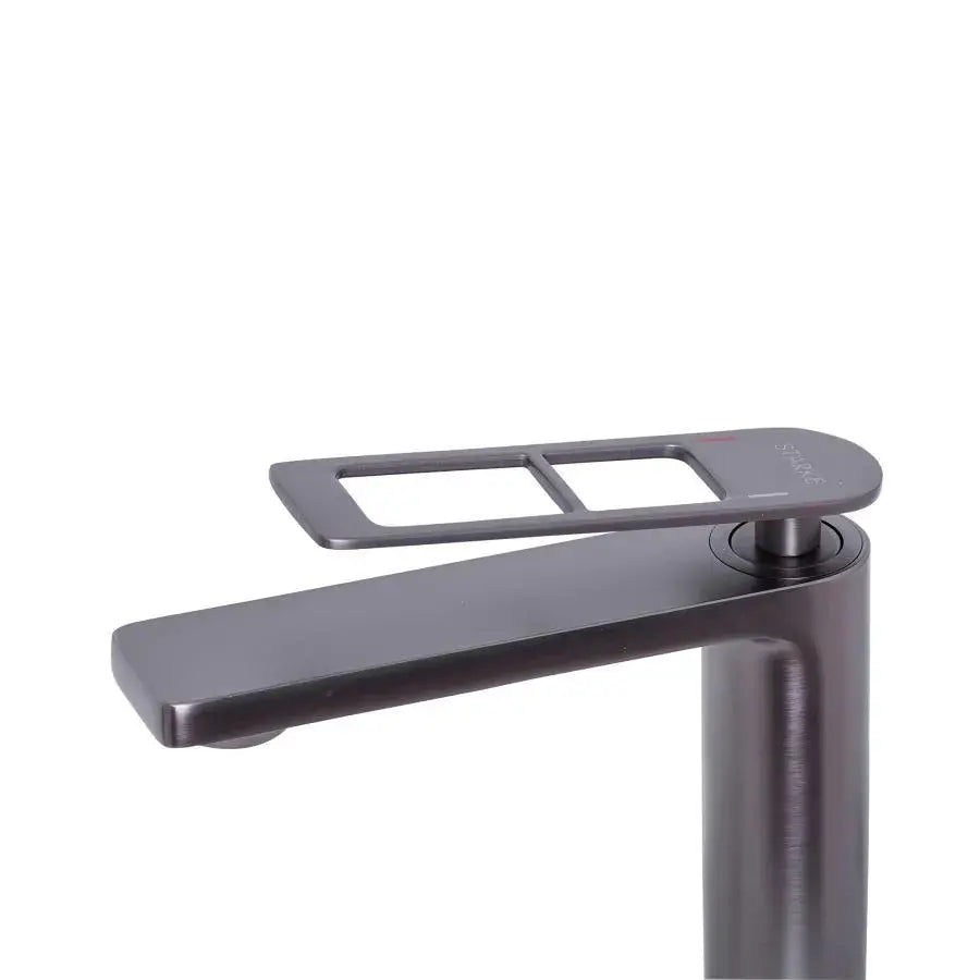 Rubinetto Monocomando Lavabo Cartuccia Ceramica Sanitari Ottone Satinato Grigio Attacchi e Kit Fissaggio Inclusi 9707N Rubinetti Bagno Titolo predefinito Alessandro Design