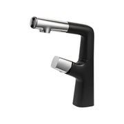 Rubinetto per Lavabo con Doccia Estraibile, Ottone Sanitario, Cromo e Nero, MP016H/C Rubinetti Bagno Titolo predefinito Alessandro Design
