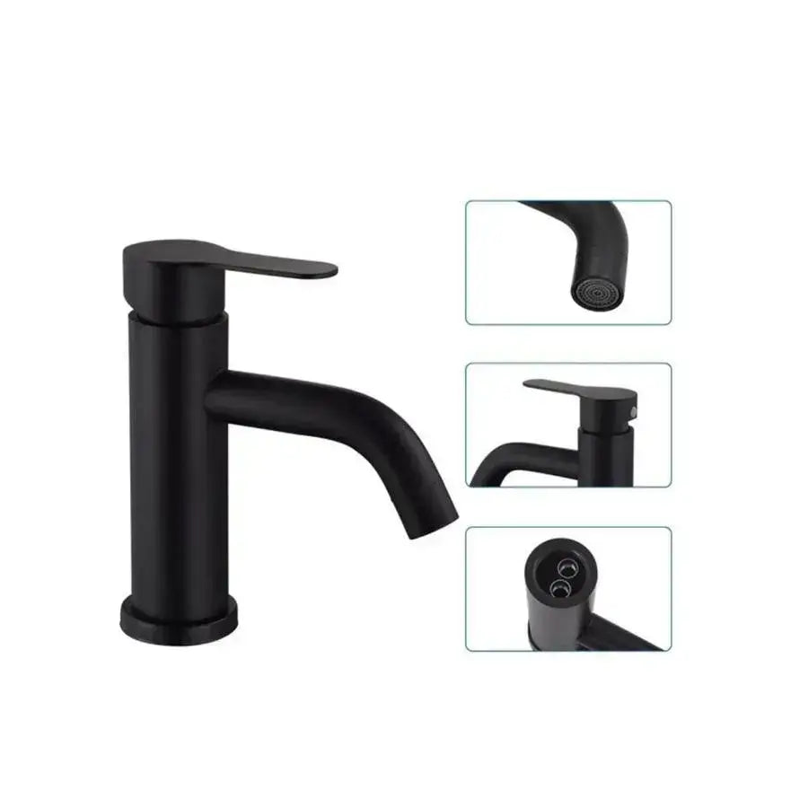 Rubinetto per lavabo, acciaio inossidabile SUS304, nero, HS/LY007 Rubinetti per bagno Titolo predefinito Alessandro Design