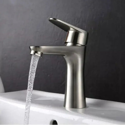 Rubinetto per lavabo, Acciaio inossidabile spazzolato, Raccorderia, Kit di fissaggio, MP005