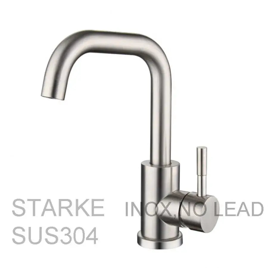 Rubinetto per lavabo, acciaio inossidabile SUS304, satinato, rubinetti per bagno MP007 Titolo predefinito Alessandro Design