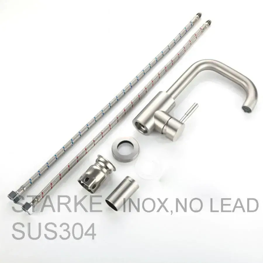 Rubinetto per lavabo, acciaio inossidabile SUS304, satinato, rubinetti per bagno MP007 Titolo predefinito Alessandro Design