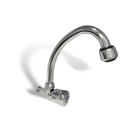 Rubinetto a parete per acqua fredda con bocca girevole Rubinetti da bagno in lega d'argento Titolo predefinito Alessandro Design