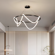 Lampadario LED DIVINO Nero 91W con Tubo Flessibile in Silicone, Diametro 60cm - Luce Orientabile 3000K/4000K/6000K Lampadari Moderni Titolo predefinito Alessandro Design