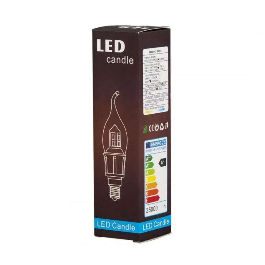Lampadina LED E14 Candela, 12W, Luce Calda, 6000K