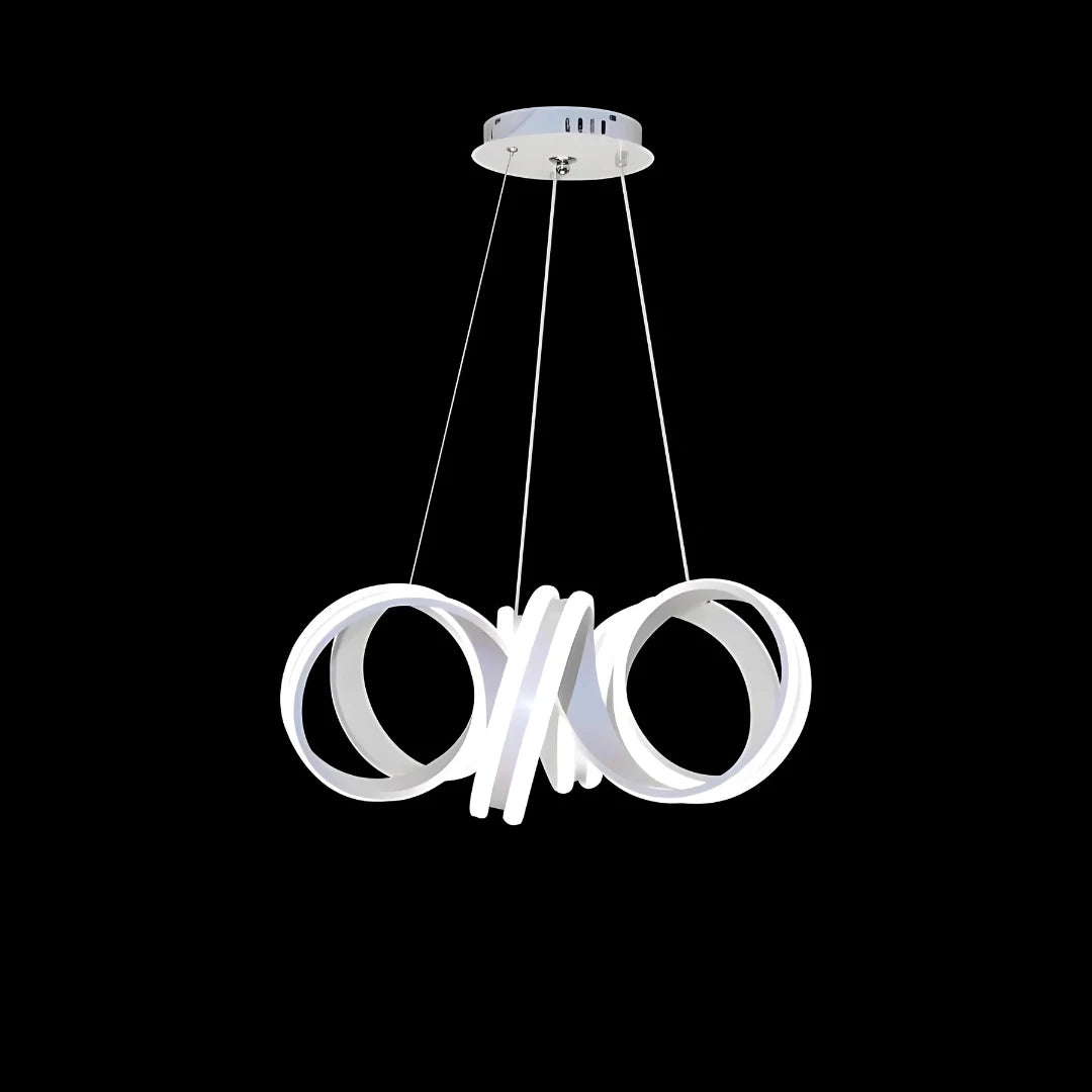 Lampadario LED a sospensione con telecomando INFINITY TWIST 180W, Ondulata, Luce Fredda/Calda/Neutra, Dimmerabile, Bianco, Altezza Regolabile Lampadari Moderni Titolo predefinito Alessandro Design