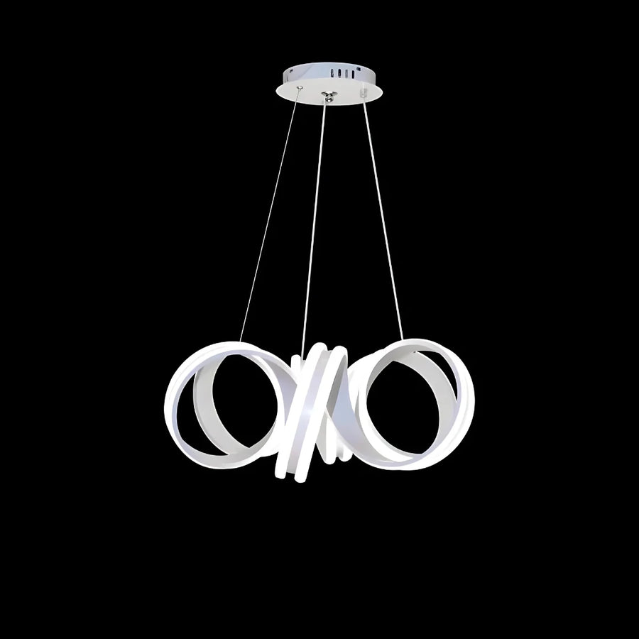 Lampadario LED a sospensione con telecomando INFINITY TWIST 180W, Ondulata, Luce Fredda/Calda/Neutra, Dimmerabile, Bianco, Altezza Regolabile Lampadari Moderni Titolo predefinito Alessandro Design