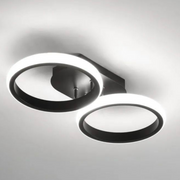 Lampadario LED Celio, 16W, 2 Cerchi, Luce Fredda/Calda/Neutra, Lampadari LED Neri Titolo predefinito Alessandro Design