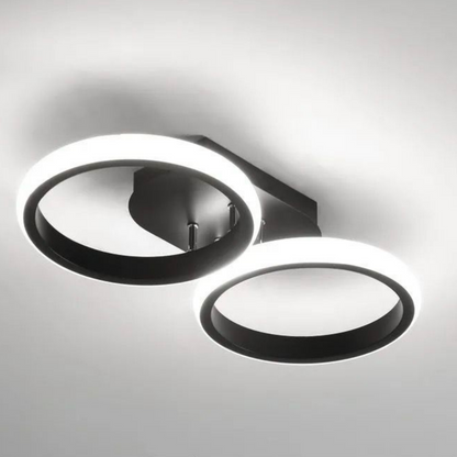Lampadario LED Celio, 16W, 2 Cerchi, Luce Fredda/Calda/Neutra, Lampadari LED Neri Titolo predefinito Alessandro Design