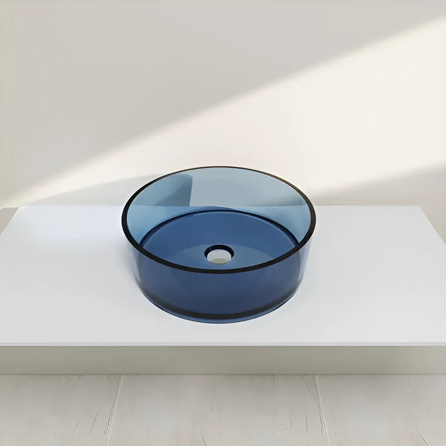 Lavabo Bagno in Resina 45x15 cm Azzurro Cielo Titolo predefinito Alessandro Design