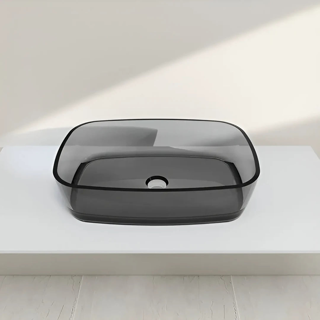 Lavabo Bagno in Resina 60x40 cm Lavabi Grigio Scuro Titolo predefinito Alessandro Design
