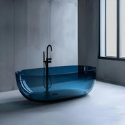 Vasca da bagno centro stanza, ovale, celeste, resina, 150x72x56 cm Titolo predefinito Alessandro Design