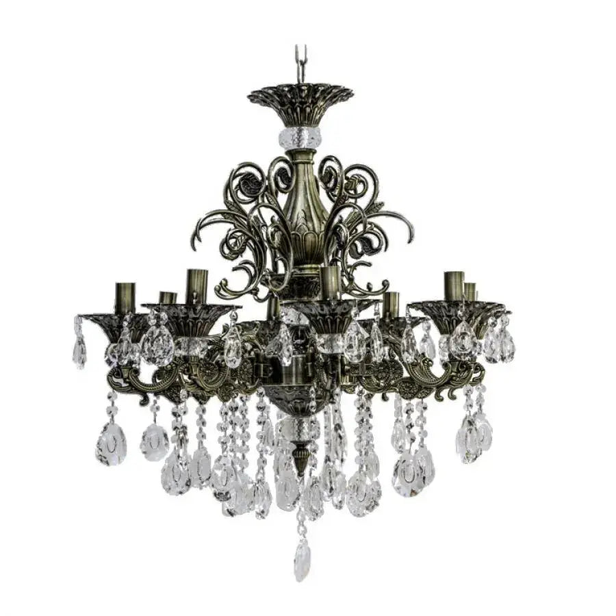 SANSSOUCI Lampadario in cristallo Magno, 8xE14, diametro 65 cm, lampadari classici in ottone antico Titolo predefinito Alessandro Design