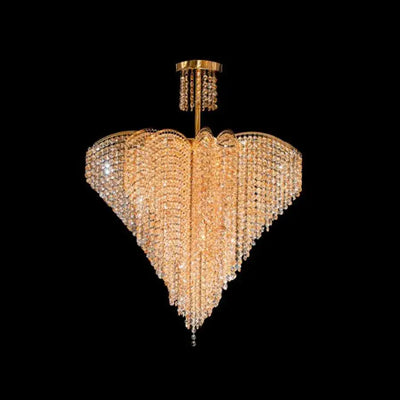 Lampadario in cristallo Ander, 8xE14, diametro 70 cm, oro, metallo e cristallo