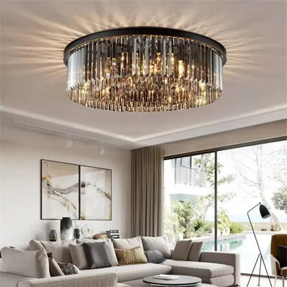Candelabro in cristallo Brady Ø60cm, 18xE14, circolare, Candelabro in cristallo grigio Titolo predefinito Alessandro Design