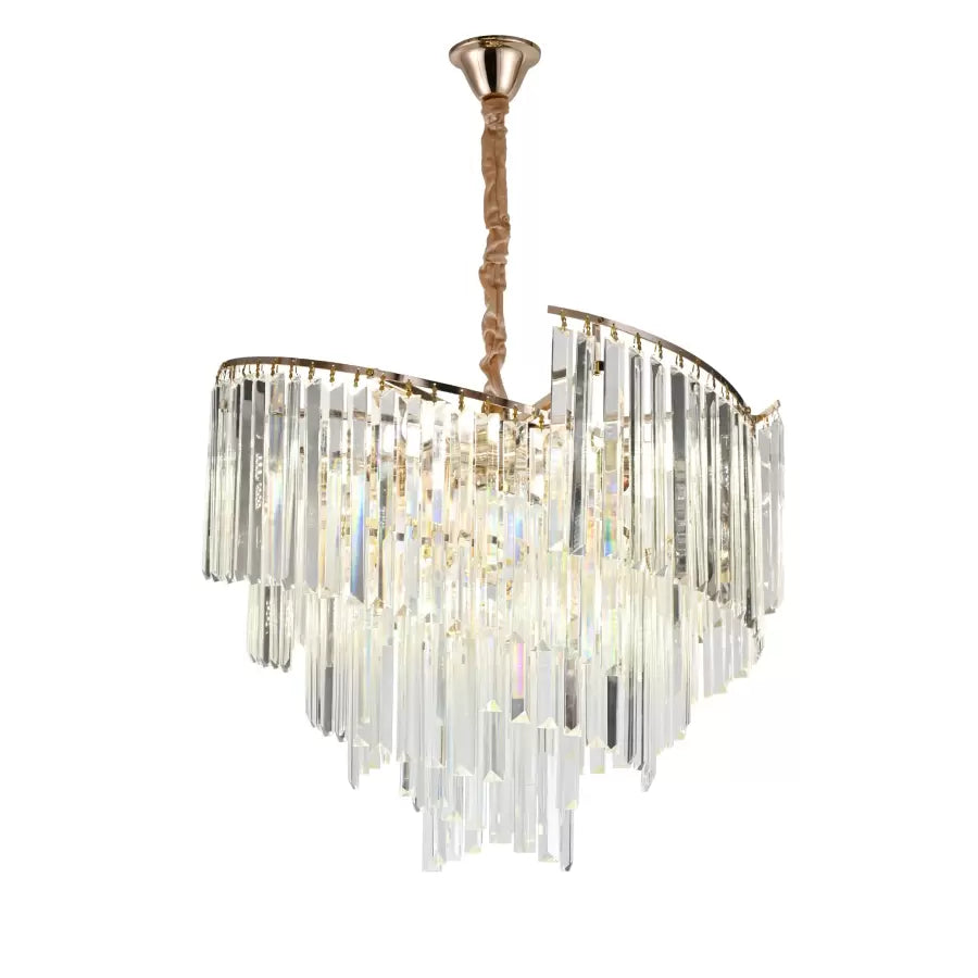 Candelabro in cristallo TRIANON Magno 10x E27, diametro 56 cm, oro lucido, altezza regolabile Candelabro in cristallo Titolo predefinito Alessandro Design