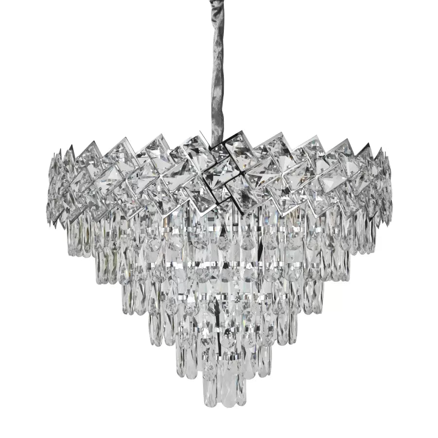 Lampadario di cristallo Jordan 10 x E27 Lampadario di cristallo argento Titolo predefinito Alessandro Design