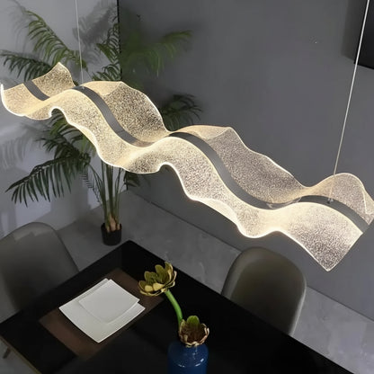 Lampadario LED con Telecomando, Sospensione AMI 63W, Lineare, Luce Fredda/Calda/Neutra, Bianco, Altezza Regolabile