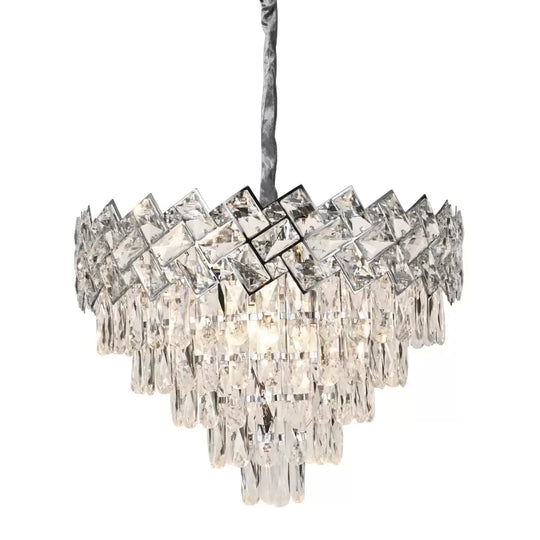 Candelabru Cristal WINDSOR Eleganza 8xE14, Diametru 39cm, Crom Lucios, Inaltime Reglabila Candelabre Cristal Default Title Alessandro Design
