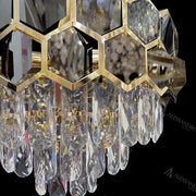 Candelabri in cristallo Melih 5x E27 Diametro 40 cm Candelabri in cristallo nero dorato Titolo predefinito Alessandro Design