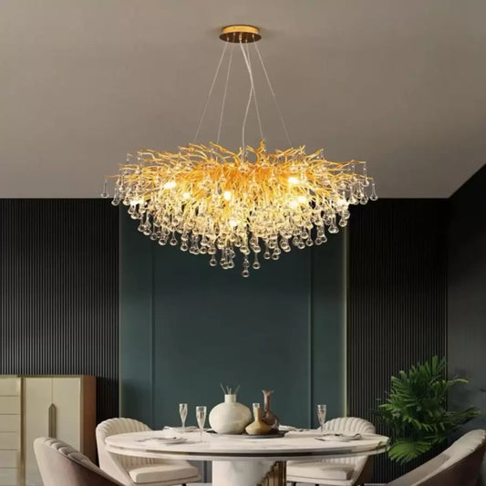 Lampadario di Cristallo Muhammad 10x G9 Diametro 80 cm Lampadari di Cristallo Oro Titolo predefinito Alessandro Design