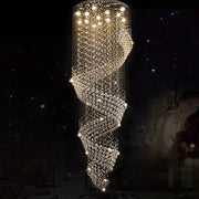Candelabro in cristallo LED 13 xGU10 Meili Cromo, diametro 80 cm, altezza 240 cm, modello a scala Candelabro in cristallo Titolo predefinito Alessandro Design