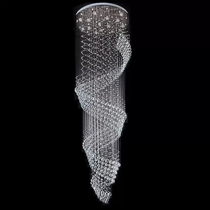 Candelabro in cristallo LED 13 xGU10 Meili Cromo, diametro 80 cm, altezza 240 cm, modello a scala Candelabro in cristallo Titolo predefinito Alessandro Design