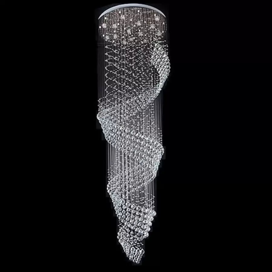 Candelabro in cristallo LED 13 xGU10 Meili Cromo, diametro 80 cm, altezza 240 cm, modello a scala Candelabro in cristallo Titolo predefinito Alessandro Design