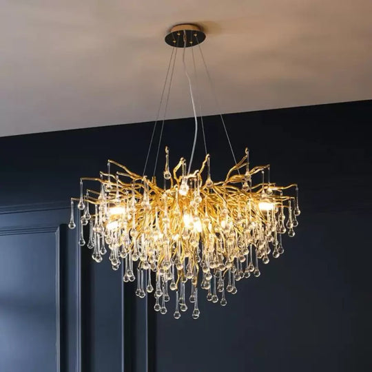 Lampadario di cristallo Nathanael 7x G9 Lampadari di cristallo dorati Titolo predefinito Alessandro Design