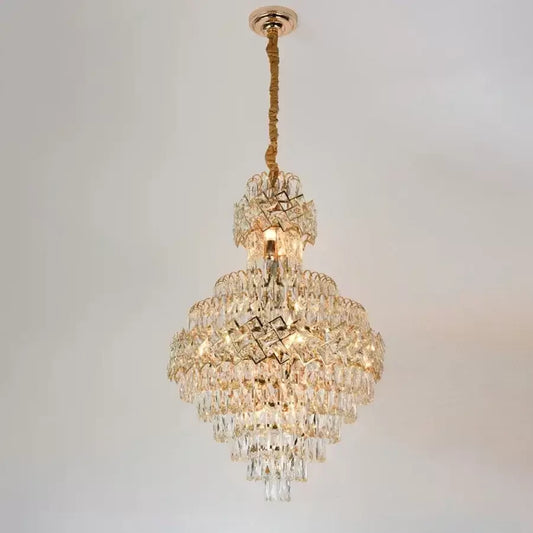 Lampadario in Cristallo WINDSOR Grande Supremo 10xE14, Diametro 60X90cm, Oro Lucido, Altezza Regolabile Lampadario in Cristallo Titolo predefinito Alessandro Design