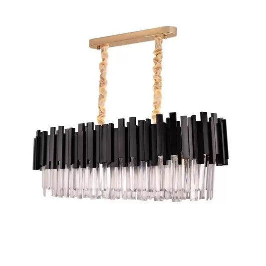 Lampadario di cristallo BLOIS Regalis 10xE14, lunghezza 80 cm, nero, altezza regolabile Lampadario di cristallo Titolo predefinito Alessandro Design