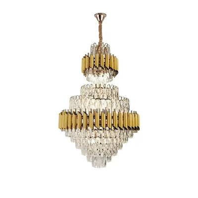 Lampadario in cristallo Ryland 13x E27 Oro