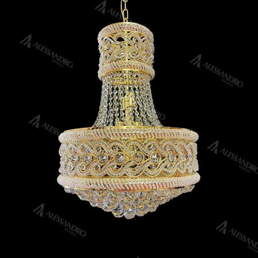 Candelabro Selim Cristal 14x E14 Candelabro in cristallo dorato Titolo predefinito Alessandro Design