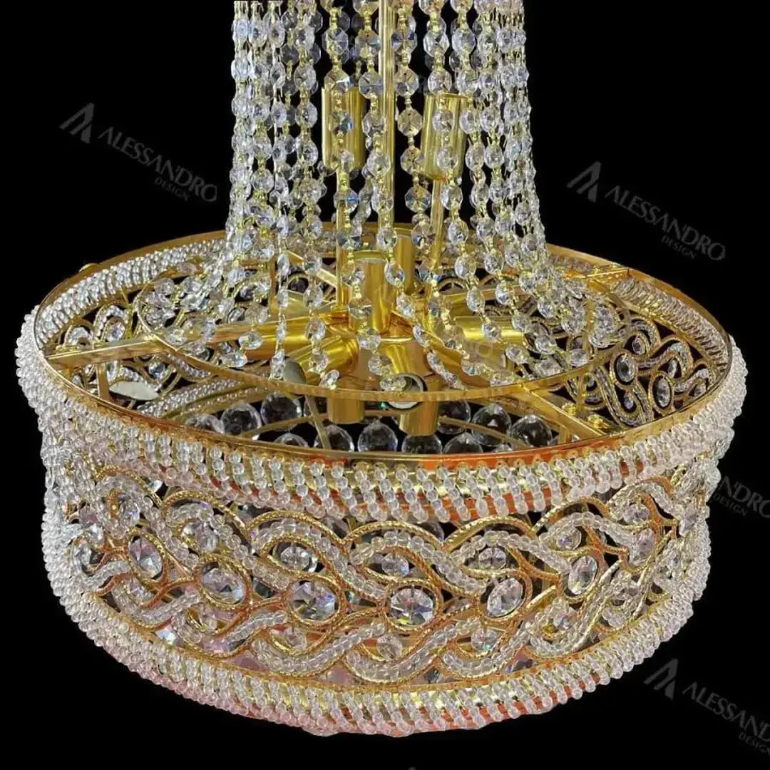 Candelabro Selim Cristal 14x E14 Candelabro in cristallo dorato Titolo predefinito Alessandro Design