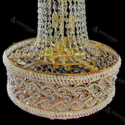 Candelabro Selim Cristal 14x E14 Candelabro in cristallo dorato Titolo predefinito Alessandro Design