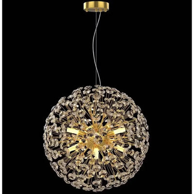 Lampadario in cristallo MINUET 8x G9, diametro 40 cm, oro lucido, altezza regolabile