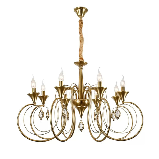 Lampadario in cristallo Frederick 8xE14, diametro 52 cm, oro, altezza regolabile Lampadari classici Titolo predefinito Alessandro Design