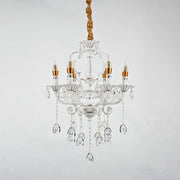 Candelabri in cristallo Bruhier 6x E14, diametro 55 cm, bianco con oro, altezza regolabile Candelabri in cristallo Titolo predefinito Alessandro Design