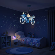 Lampadario LED per bambini MOTO, Tipo Moto, 40W, Luce Fredda/Calda/Neutra, Blu Bianco Lampadari per bambini Titolo predefinito Alessandro Design