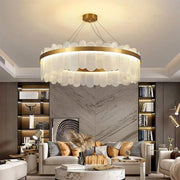 Lampadario LED con Telecomando Alvaro 128W Dimmerabile Candelabro Dorato Cristal Titolo predefinito Alessandro Design