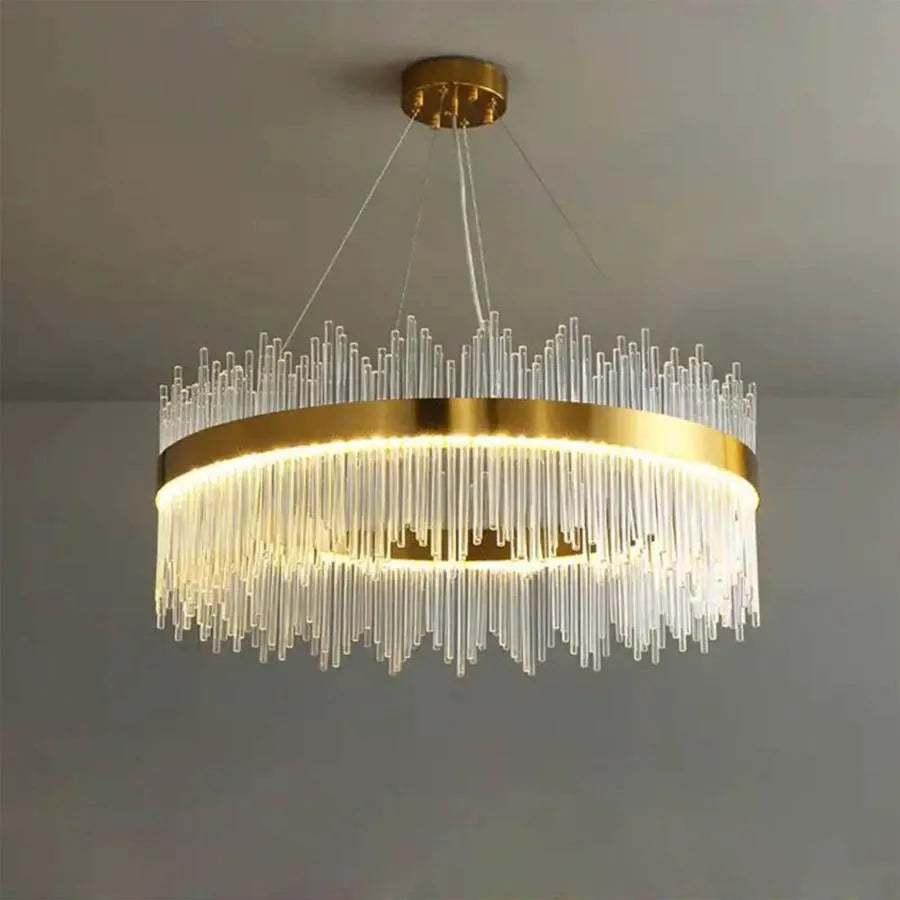 Lampadario LED con Telecomando Gonzalo 98W Dimmerabile Candelabro Oro Cristal Titolo predefinito Alessandro Design