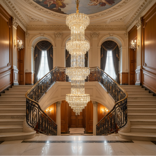 Lampadario in Cristallo IMPERIUM 45xE14, D55 cm, Oro, Altezza Regolabile, Metallo e Cristallo Lampadari in Cristallo Titolo predefinito Alessandro Design