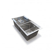Lavello da Cucina in Acciaio Inox, 75x45x21 cm, con Accessori, Lavelli in Acciaio Inox Spazzolato Titolo predefinito Alessandro Design