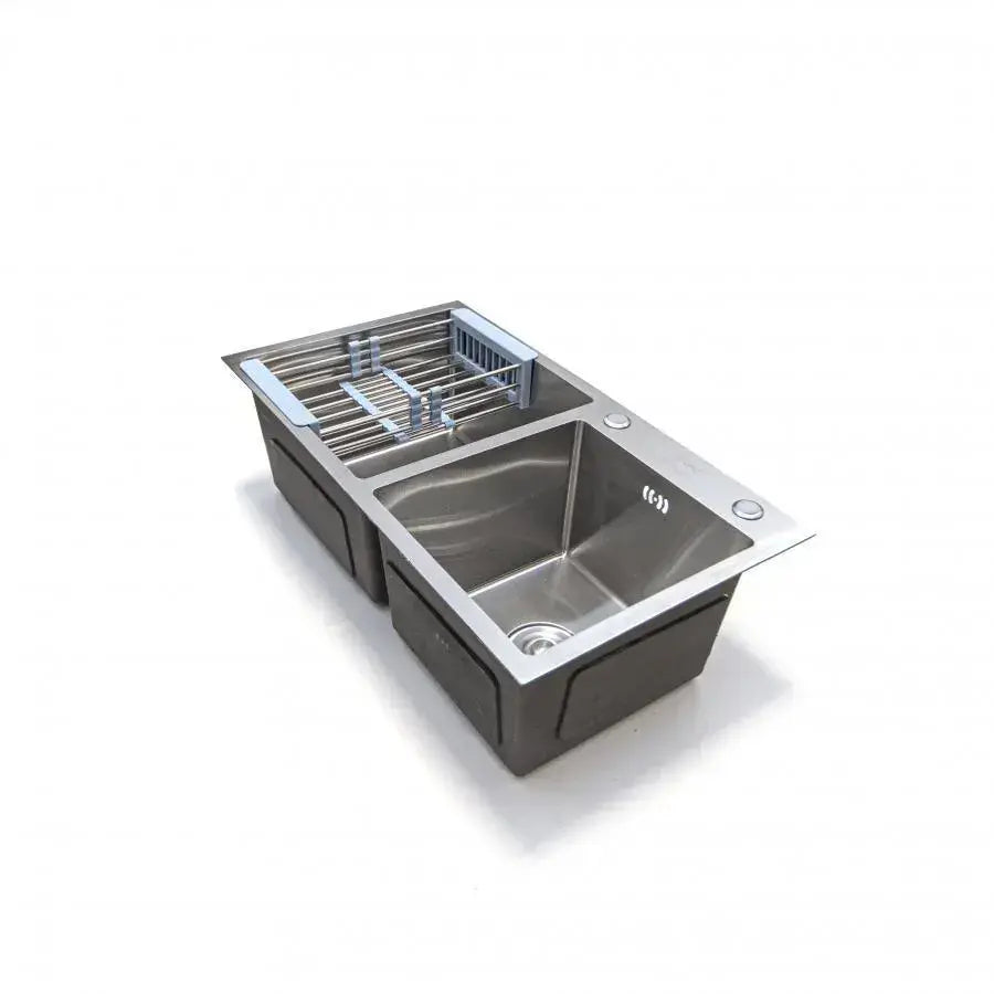 Lavello da Cucina in Acciaio Inox, 75x45x21 cm, con Accessori, Lavelli in Acciaio Inox Spazzolato Titolo predefinito Alessandro Design