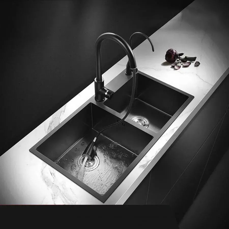 Lavello da cucina in acciaio inox 82x45 cm Grigio scuro Titolo predefinito Alessandro Design