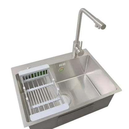 Lavello da cucina in acciaio inox 60x45x21 cm, acciaio inox spazzolato Titolo predefinito Alessandro Design