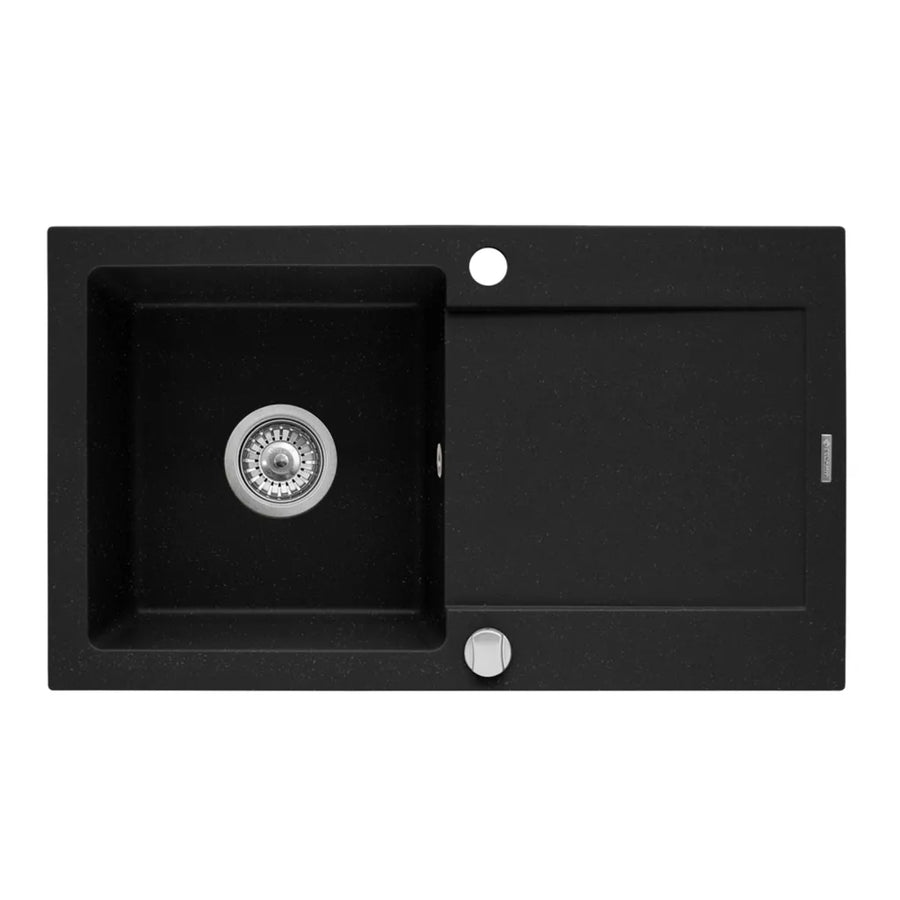 Lavello da Cucina in Acciaio Inox 75x45 cm Lavelli Nero Grafite Titolo predefinito Alessandro Design