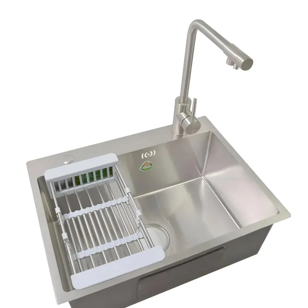 Lavello da Cucina in Acciaio Inox, 50x40X21cm, con Accessori, Lavelli in Acciaio Inox Spazzolato Titolo predefinito Alessandro Design